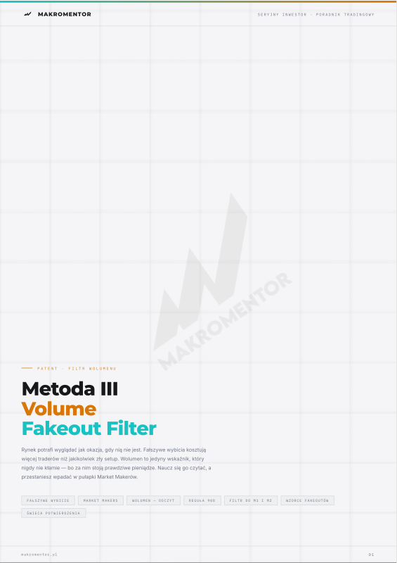 Metoda III — Volume Fakeout Filter